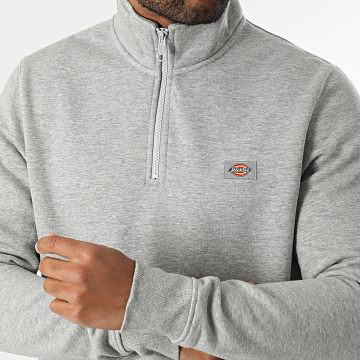 Dickies - Sweat Col Zippé Oakport Quarter Zip A4XD4 Gris Chiné