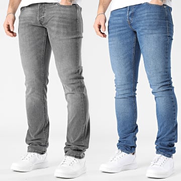 Jack And Jones - Lot De 2 Jeans Slim Glenn Original Bleu Denim Gris