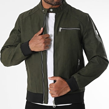 Kaporal - Cazadora biker Lirak Verde caqui oscuro