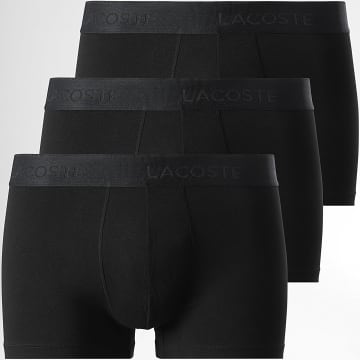Lacoste - Lot De 3 Boxers Logo Brodé Crocodile Noir