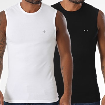 Armani Exchange - Lote de 2 camisetas sin mangas XM000873-AF13682 Negro Blanco