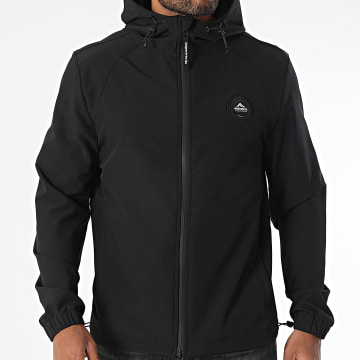 Helvetica - Giacca Havana nera con cappuccio e zip
