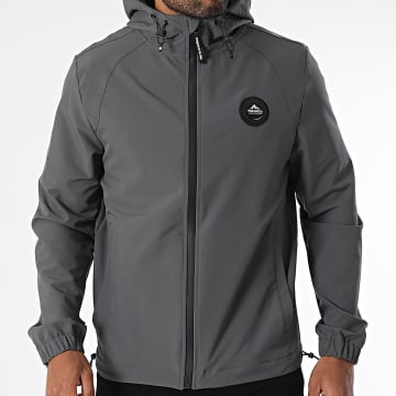 Helvetica - Veste Zippée Capuche Havane Gris Anthracite