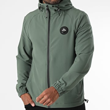 Helvetica - Giacca Havana Khaki verde con cappuccio e zip