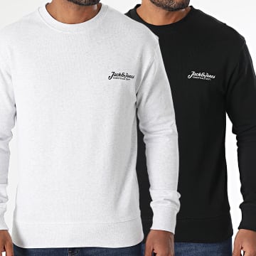 Jack And Jones - Lot De 2 Sweats Crewneck Beau Gris Clair Chiné Noir