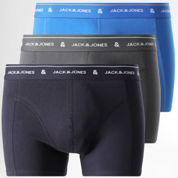 Jack And Jones - Lot De 3 Boxers Cron Solid Bleu Roi Bleu Marine Gris