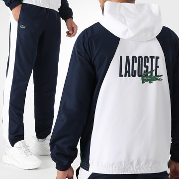 Lacoste - Ensemble De Survetement Logo Crocodile Bleu Marine Blanc Vert Clair