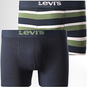 Levi's - Lot De 2 Boxers A Rayures 701232221 Bleu Marine Rose Vert Kaki