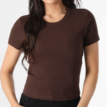 Only - Tee Shirt Femme Val Marron