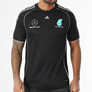 Adidas Sportswear - Mercedes AMG JX8245 Maglietta nera riflettente con strisce
