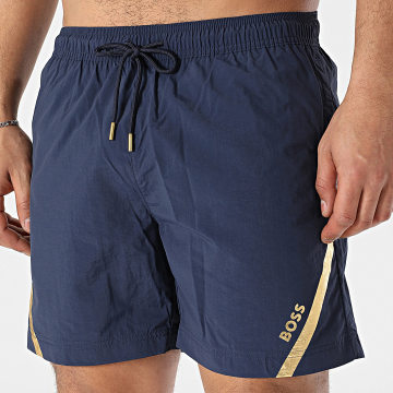 BOSS - Short De Bain Roman 50539913 Bleu Marine Doré