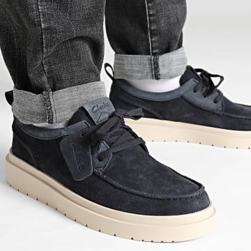 Clarks - Scarpe Polden Moc Navy in pelle scamosciata