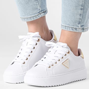 Guess - Scarpe da ginnastica da donna FLJD12LEA12 Bianco Oro