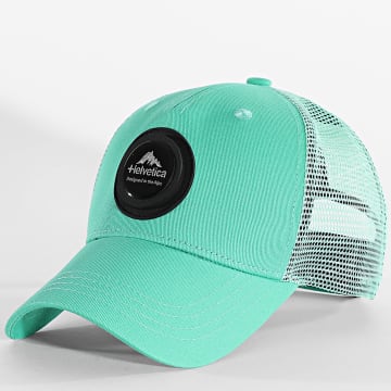 Helvetica - Cappello Trucker Borgia turchese