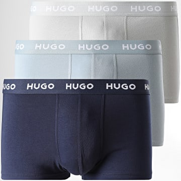 HUGO - Lot De 3 Boxers 50532611 Bleu Clair Gris Bleu Marine