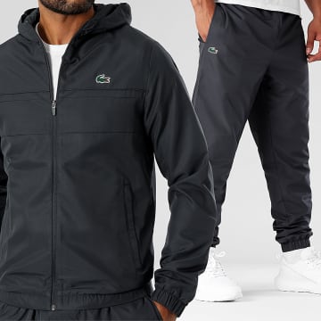 Lacoste - Ensemble De Survetement Logo Crocodile Gris Anthracite