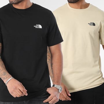 The North Face - Lot De 2 Tee Shirts Simple Dome A87NG Noir Beige