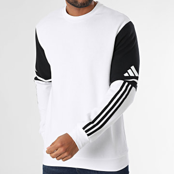 Adidas Sportswear - Sweat Crewneck A Bandes SQ25 JD2959 Blanc Noir