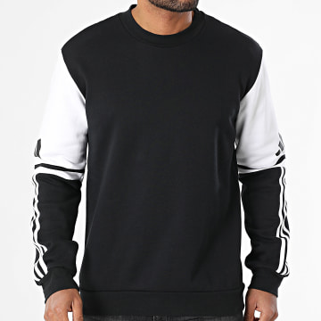 Adidas Sportswear - Sweat Crewneck A Bandes SQ25 JE2780 Noir Blanc