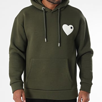 ADJ - Hart Chic Hoodie Groen Khaki Wit