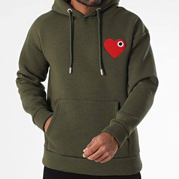 ADJ - Hart Chic Hoodie Khaki Groen Rood