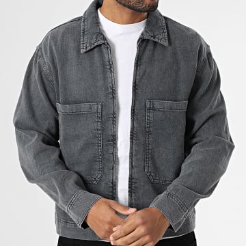 ADJ - 424 Chaqueta vaquera con cremallera gris marengo