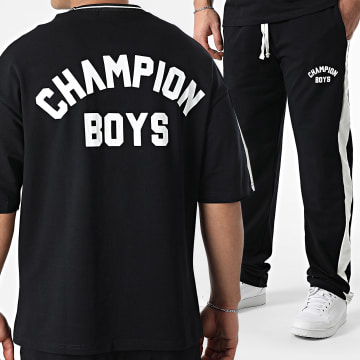 Ikao - Ensemble Tee Shirt Oversize Et Pantalon Jogging Noir Blanc