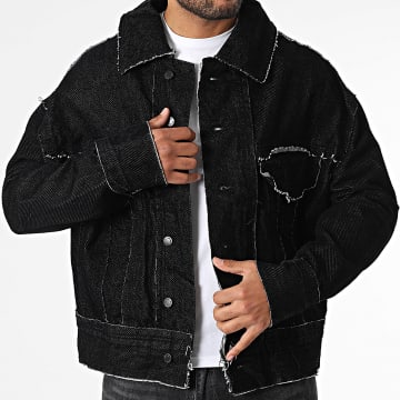 Ikao - Veste Jean A Rayures 006 Noir