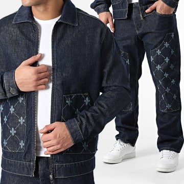 KZR - Ensemble Veste Zippée Jean Et Jean Regular Bleu Brut