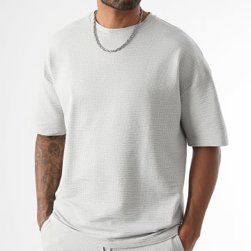 LBO - Tee Shirt Large Texturé 3765 Gris Clair