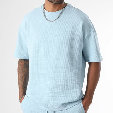 LBO - Tee Shirt Large Texturé 3766 Bleu Clair