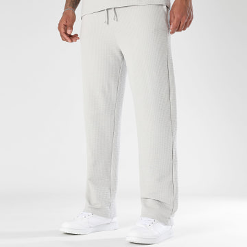 LBO - Pantalon Large Texturé 3768 Gris Clair