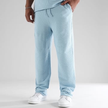 LBO - 3769 Broek met gestructureerde wijde pijpen Lichtblauw