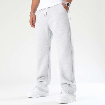 LBO - 1877 Pantalones de chándal de pernera ancha en gris jaspeado claro