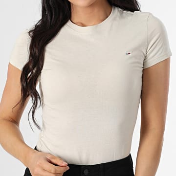 Tommy Jeans - Tee Shirt Femme Slim 0459 Beige