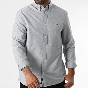 Tommy Jeans - Camisa Oxford Manga Larga 1298 Gris Heather
