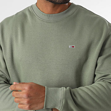 Tommy Jeans - Sweat Crewneck Flag Fleece 0741 Vert Kaki