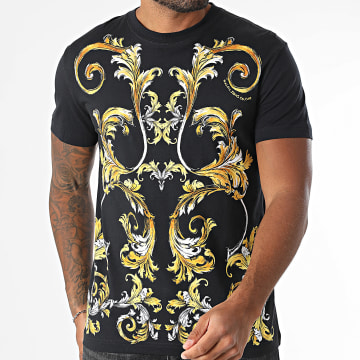 Versace Jeans Couture - Tee Shirt Barocco Outline 78GAH6SB-JS461 Nero Oro Rinascimento