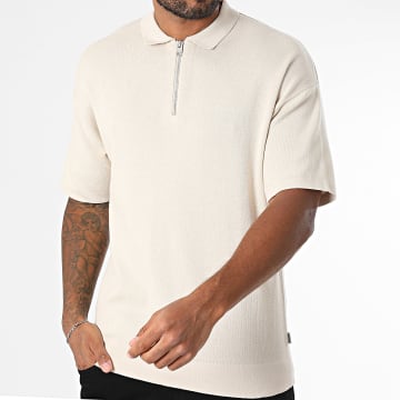 Jack And Jones - Polo de manga corta con cremallera Roy Beige