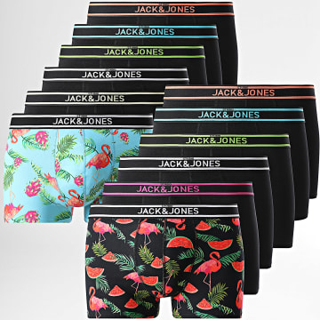 Jack And Jones - Lot De 12 Boxers Watermelon Noir Bleu Clair