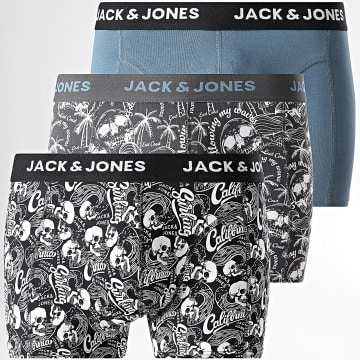 Jack And Jones - Set van 3 Damon Skull Boxers Zwart Grijs Blauw Eend