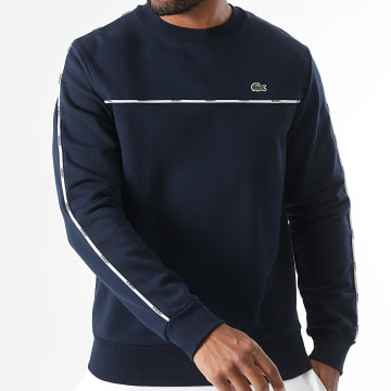 Lacoste - Sweat Crewneck Logo Brodé Crocodile Bleu Marine