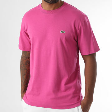 Lacoste - Tee Shirt Logo Brodé Crocodile Classic Fit Rose