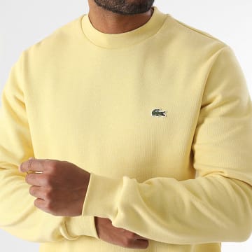 Lacoste - Sweat Crewneck Logo Brodé Crocodile Jaune