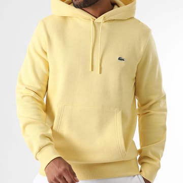 Lacoste - Sudadera con capucha y logo bordado Cocodrilo Classic Fit Amarillo
