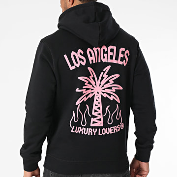 Luxury Lovers - Sweat Capuche Palm LA Rose Noir