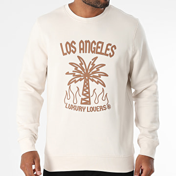 Luxury Lovers - Sweat Crewneck Palm LA Moka Beige