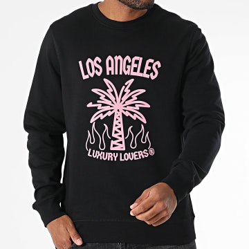 Luxury Lovers - Sweat Crewneck Palm LA Rose Noir