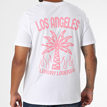 Luxury Lovers - Oversize Tee Shirt Palm LA Pink White