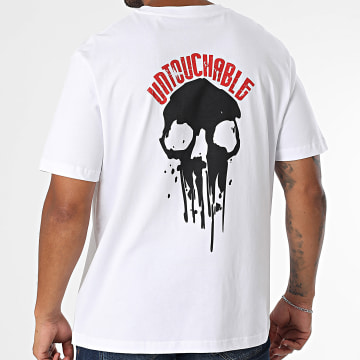 Mac Tyer - Oversize Painted Skull Tee Shirt Blanco